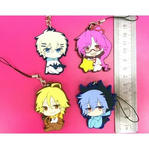 4 pcs/set Anime Servamp figures sleepy ash Kuro Shirota Mahiru Alicein Mikuni pvc figure phone strap/Keychain pendant toys
