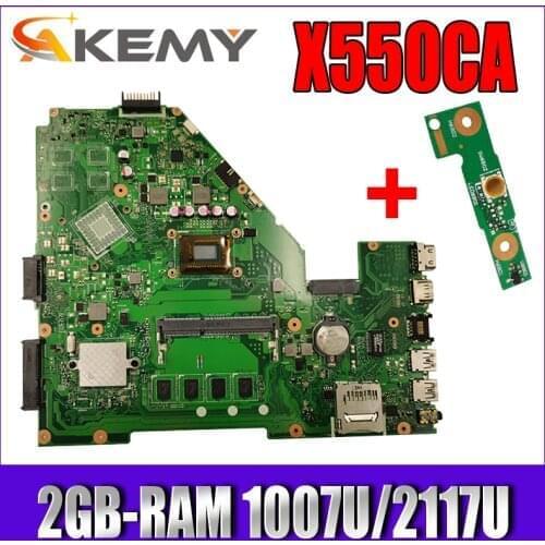 Akemy X550CC Laptop motherboard For Asus X550CA X550CL R510C Y581C X550C A550C original mainboard 2GB-RAM 1007U/2117U CPU