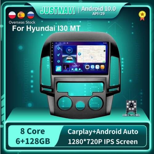6G 128G Car Radio For Hyundai I30 MT 2006 2007 2008 2009 - 2012 GPS 1280*720P Android 10.0 Video Player IPS DSP BT Rear No DVD