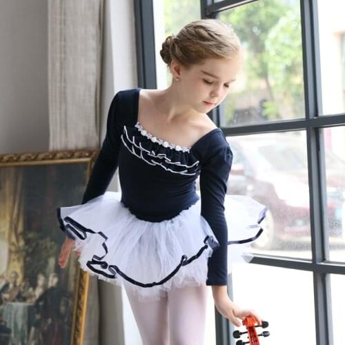 Girls ballet dress swan dress long sleeve ballet tutu leotard organza tutu gymnastic dress ballerina dance wear ballet costumes