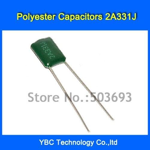 Free Shipping 500pcs/lot Polyester Film Capacitor 2A331J 100V 0.33NF 330PF