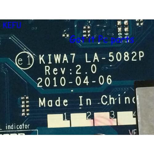 KEFU HOT IN RUSSIA UKRAINE 100% SUPER Free Shipping Laptop motherboard KIWA7 LA-5082P REV : 2.0 for Lenovo G550 Notebook pc