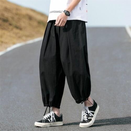 2020 Summer Mens Plus Size Pants New Fashion Autumn Cotton Linen Streetwear Pants Wide Leg Harem Trousers large size M-7XL 8XL