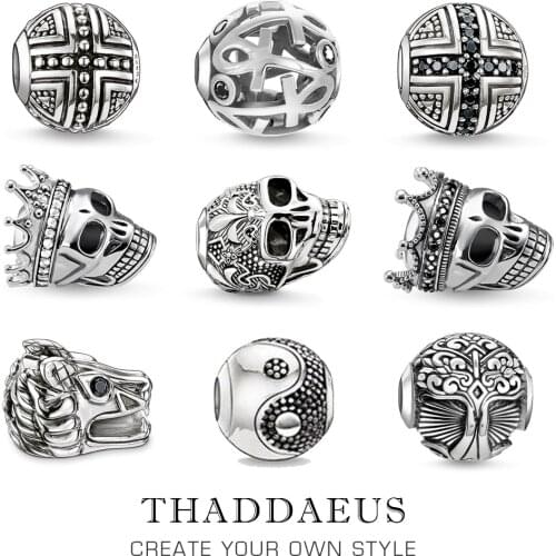 Beads Fleur-de-lis Lily Skull,2019 Rebel Street 925 Silver Beads Fits Bracelet Europe Necklace Karma Charms Jewelry Accessories