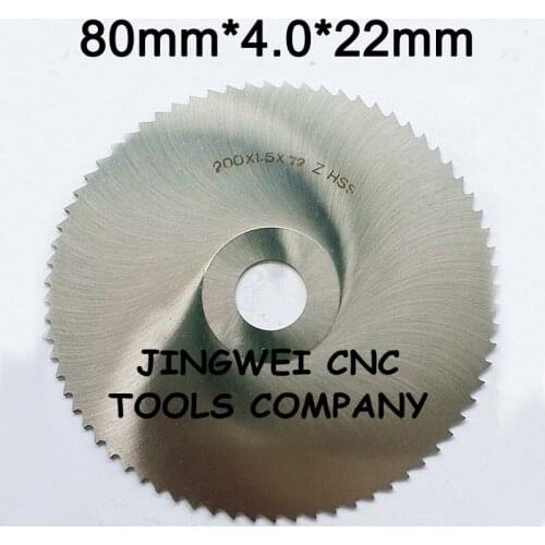 HSS circular slitting saw blade milling cutter 80mm out dia * 4.0mm thickness*22mm inner dia * standard teeth no