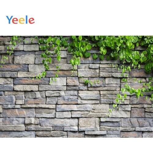 Spring Stone Marble Brick Wall Green Leaves Baby Portrait Photography Backdrop Background For Photo Shoot Vinyl Photophone Props