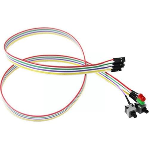 ATX PC Compute Motherboard Power Cable 2 Switch On/Off/Reset T4J8 LED 68cm Light w/ X4V4