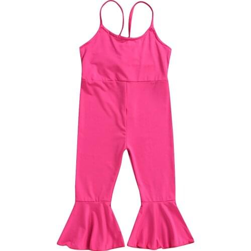 1-6Y Kids Baby Girl Ruffle Bib Pants Romper 2020 Summer Toddler Girls Sleeveless Sling Jumpsuit Flared Trousers Outfits Clothes