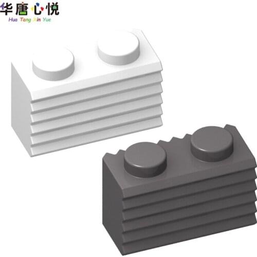 MOC 1x2 Fluted Brick 20 Pcs 2877 Assembles Particles DIY Model Classic Brand Bricks Bulk Figures Compatible Building Blocks Toys