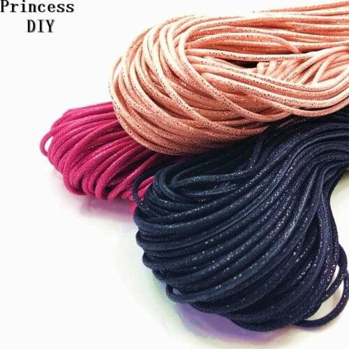 5M/Lot Jewelry Making Findings Round 3mm Sequin Cord Metallic Glitter Cord Rope Strip DIY Bracelet Collar Choker Craft Material