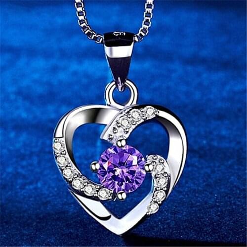 Lovers Heart-shaped Zircon Pendant Romantic Style Love Heart-shaped Jewelry Gift Suitable for Womens Wifes Anniversary