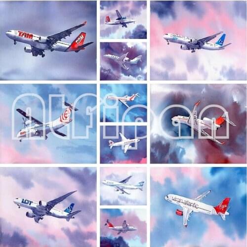 Square Diamond Diy Diamond Painting Cross Stitch Kit Big Airplane 5D Mosaic Rhinestone Embroidery Embroidery New Year Gift
