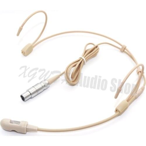 Mini Complexion Ear Dual Hook Hanging Headset Headworn Microphone Mic Microphone For Shure Wireless Body-Pack Transmitter System