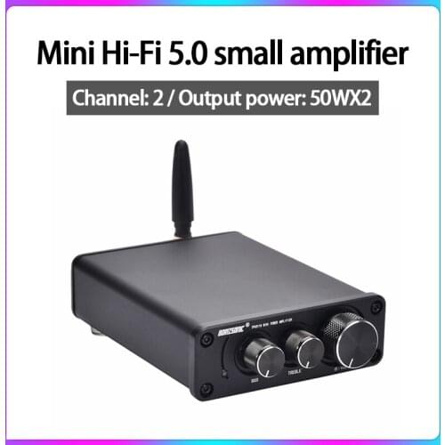 KYYSLB DC12-24V 50W*2 4-8 Ohm Mini Amplifier Desktop MINI Fever Level High-fidelity Digital Bluetooth 5.0 Stereo Small Amplifier