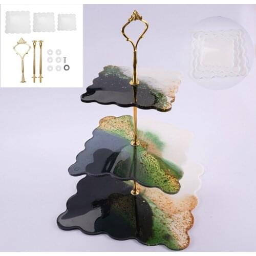 Irregular Big Plate Resin Mold Oversized Fruit Disc Tray Resin Mold Transparent Flexible Silicone Molds Art Crafts Set