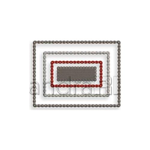 2021 NEW Wavy Frame Wih Stit Metal Cutting Dies Scrapbook Diary Decoration Stencil Embossing Template DIY Greeting Card Handmade