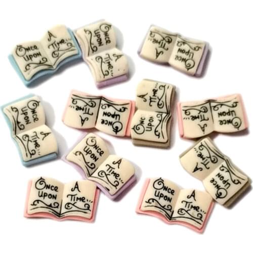 New Arrive Kawaii Flatback Resin Cartoon School Item Books Resin Flat Back Cabochons Dollhouse Play Accessories Orname