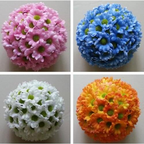 New 4 size Mini Daisy Flowers ball Artificial Bouquet Multicolor Scrapbooking Flowers DIY Wedding party Decoration Flower ball