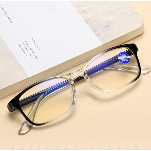 Seemfly Retro Women Men Anti Blue Light Reading Glasses Fashion Gradient Frame Clear Lens Presbyopic Eyeglasses Computer Goggle