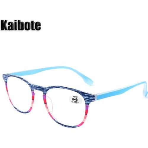 Kaibote ESO-R195134 Fashion Womens Colorful Reading Glasses Oval Frame Quality Presbyopic Eyeglasses Female with Soft Pouch