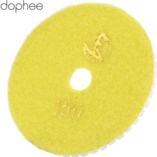 Dophee Diamond Professional Wet/Dry Granite Concrete Marble Limestone Diamond Polishing Pads Disc Sander Pad Grits #150 100mm/4"