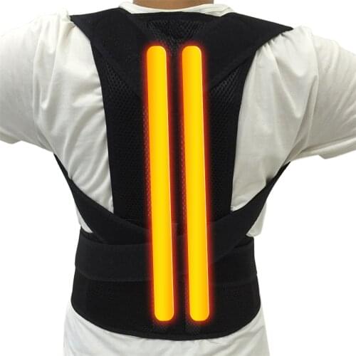 Adjustable Alloy Bar Shoulder Posture Corrector Corset Back Support Brace Back Belt Lumbar Support Straight Corrector Belt Men
