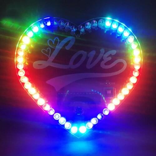 DIY Seven Color Heart Shaped LED Flow Lamp Production Kit DIY LED Flash Kit