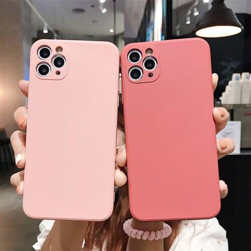 Moskado Solid Liquid Silicone Phone Case For iPhone 12 Pro 11 Pro Max X XR XS Max 7 8 Plus SE 2020 Camera Protection Back Cover