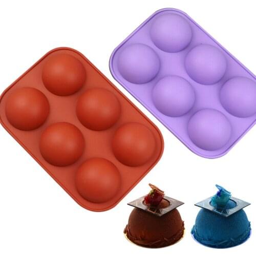 Teyaao 6 Hole Hot Cocoa Boom molds Half Sphere chocolate bomb Pudding Jelly/Ice/Cake/Pastry Mould forms for chocolate