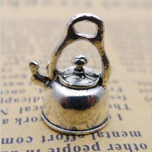 35pcs Tibetan Silver Plated Teakettle Charms Pendants For Bracelet Necklace Jewelry Making DIY Handmade Craft 18x13mm