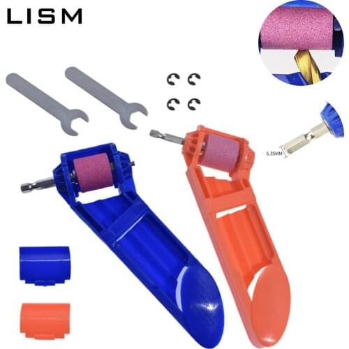 Drill Bit Sharpener With Wrench Portable Corundum Grinding Wheel Tools Resisting Polishing Grinder Wheel Hand Tools 2-12.5mm