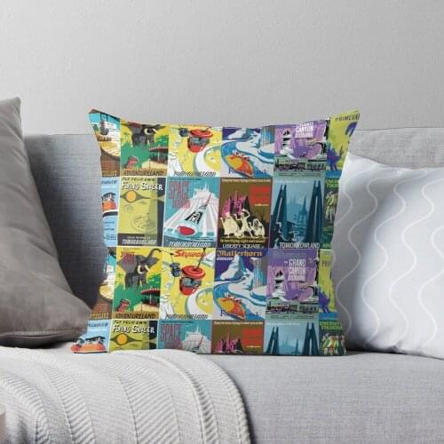 Vintage Ride Posters Polyester Decor Pillow Case Home Cushion Cover 45*45cm