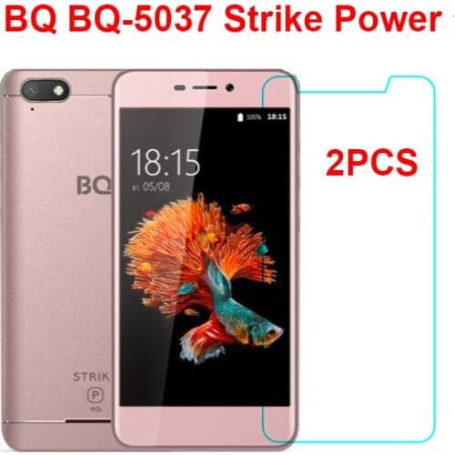 2PCS Tempered Glass BQ BQ-5037 Strike Power Screen Protector 9H 2.5D Toughened Glass Anti-glare Guard Film For BQ 5037 Glass