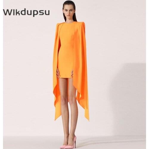 Women Bandage Dress Cape Cloak Long Sleeve Autumn Fall Luxury Lady Clothes Party Sexy Celebrity Elegant Mini Dresses Plus Size