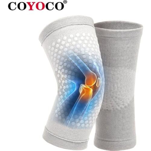 1 Pair Self Heating knee Pads Sleeve Dot Matrix Heating Kneepad Tourmaline Knee Support for Arthritis Joint Pain Relief Recovery
