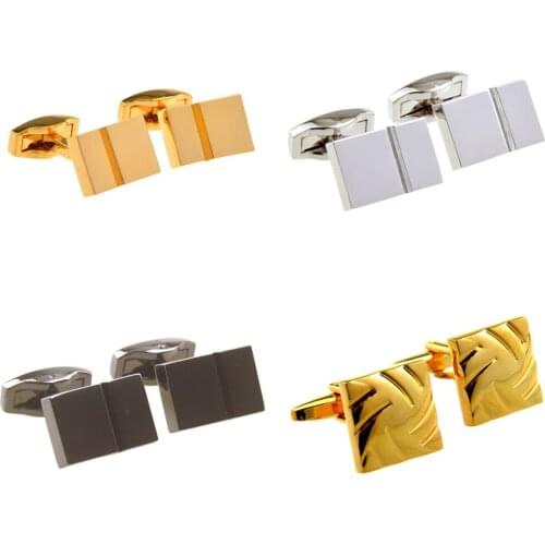 10pairs/lot Simple Business Square Rectangle Checker Grids Cufflinks Copper Plating Cuff Links Mens Jewelry Accessory Wholesale