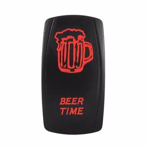 12-24V Car BEER TIME 12V 20A Toggle Rocker Switch Blue LED Light 5Pin ON/OFF switch for car boat ATV SUV bus trailer caravan