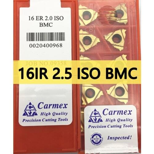 16IR 2.5 ISO BMC 10pcs/set Carmex CNC Internal thread Carbide insert Processing steel Free shipping