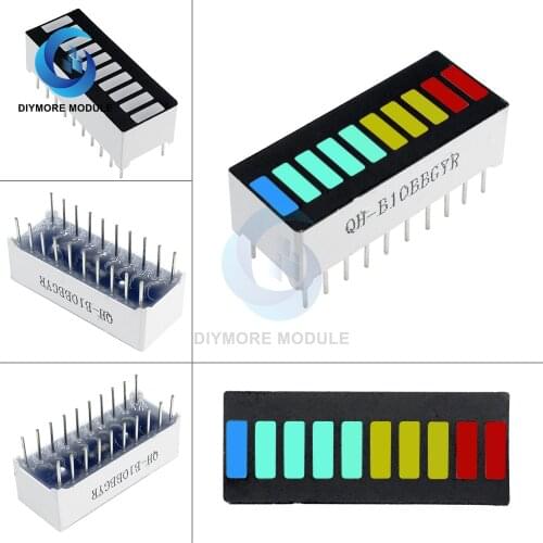 2PCS 10 Segment Bargraph Light LED Display Module Bar Graph Ultra Bright Red Yellow Green Blue Colors Multi-color DIY Wholesale