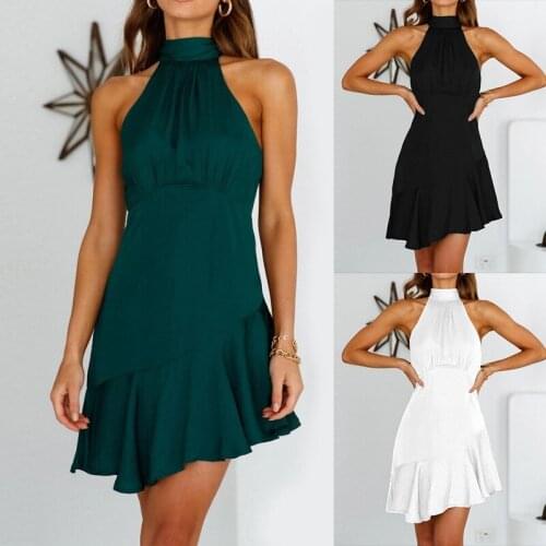 2021 womens dress sexy high waist neck solid irregular dress skirt