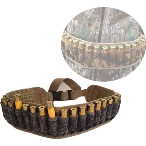 25 Rounds Ammo Shell Holder Belt 12 Gauge Shell Bandolier Cartridge Tactical Airsoft Magazine Pouch Hunting Accessories