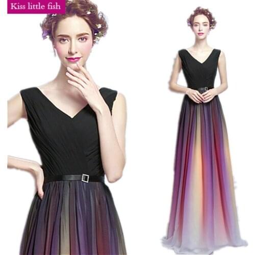 2673 Free shipping New arrive elegant V-neck prom dresses