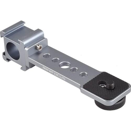 3 in 1Triple Cold Shoe Mount Plate Microphone Stand LED Video Light Extend Bracket for Zhiyun Smooth 4 Feiyu Vimble 2 Dji Osmo