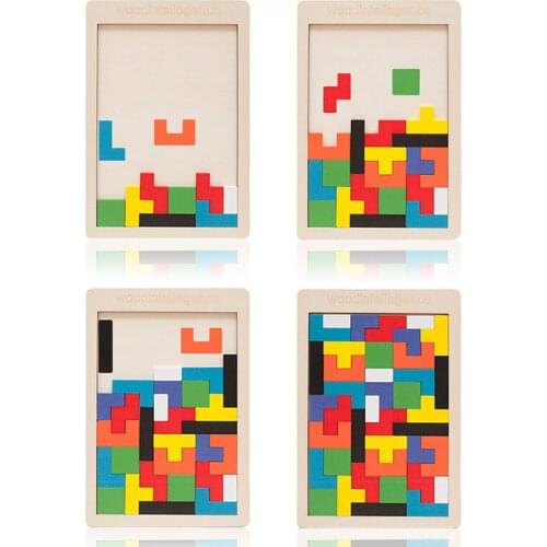 3D Wooden Puzzles Jigsaw Board Toys Tangram Brain Teaser Children Puzzle Toys Game Educational Baby Toys Wood Gifts