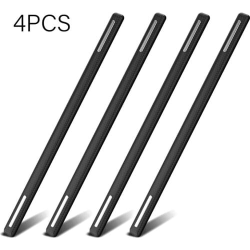 4pc Car Bumper Protector Corner Guard Anti-Scratch Strips Sticker Black Carbon Fiber Style Body Mirror Trim Bars Protection