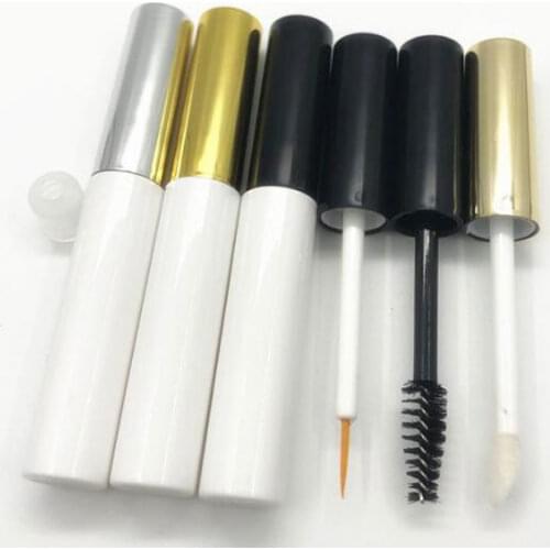 5ml White Mascara Tube Gorgeous Lip Gloss Containers Empty Cosmetic Containers Refillable Eyeliner Brush Packaging 25pcs/lot