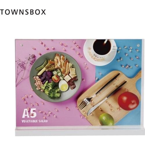 Acrylic Label Horizontal Holder Menu Stand Desk Shelf Table Top Advertising Poster Display Rack Photo Picture Frame A5 t Shape