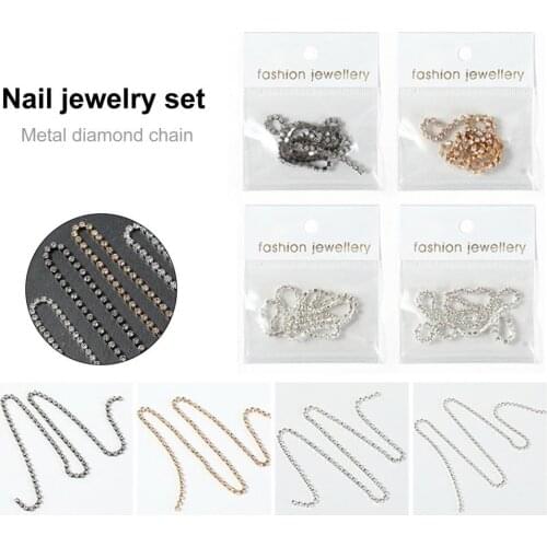 Acrylic 1Set Good-looking Nail Art Mixed Rhinestone Chain Set DIY Nail Rhinestones Stripes-free for Personal Use