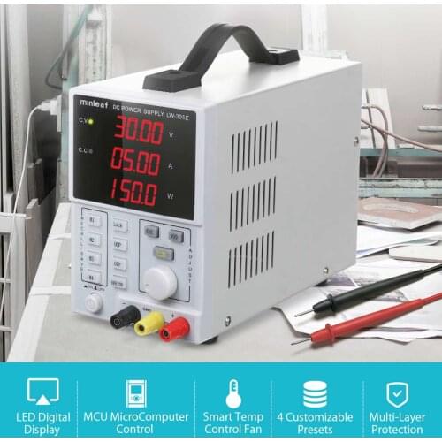 Minleaf LW-305E Programmable DC Power Supply LED Digital Display RS485 Regulated Laboratory Power Supply 30V 5A