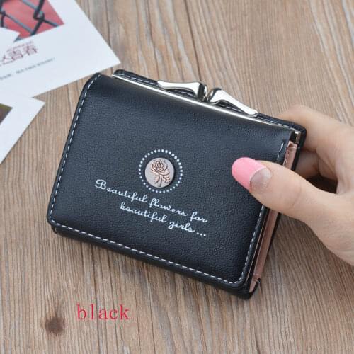 Brand Designer Small Coin Purses Leather Wallets Women Short Cute Hasp Wallet Female Money Clamp Credit Card Holders Clutch Bags